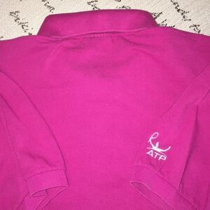 Hot Fuchsia Pink Lacoste ATP Pro Tennis Tour Professional Golf Polo Shirt 5 M